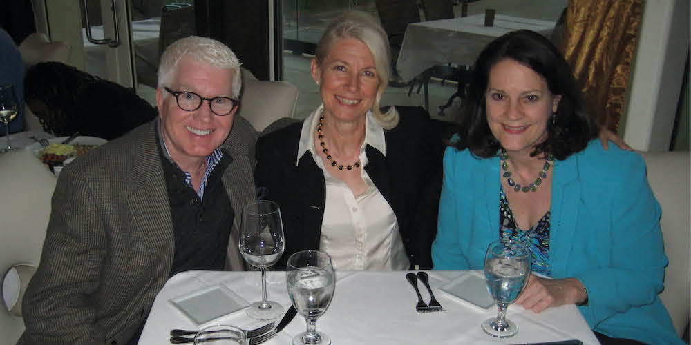 Donors at a dinner event